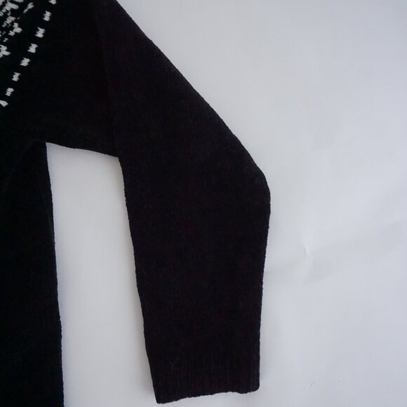 Alfred Dunner Black Knit Ice Skater Ice Rink Festive Ugly Christmas Cardigan S - Picture 4 of 10